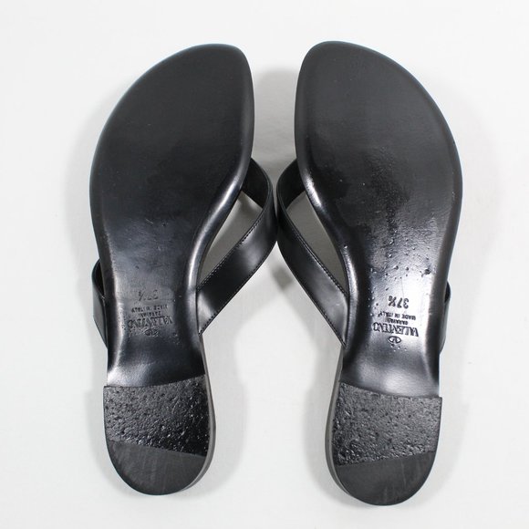 Valentino Garavani Roman Stud Leather Thong Sandals - Black 37.5EU - Picture 3 of 4